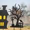 Glitzhome® 2ft. Halloween Metal Silhouette Haunted House and Ghost Tree Yard Stake Set